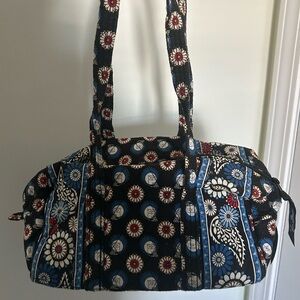 Vera Bradley Floral Tote in Blue and Red